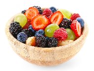 Плодова салата с мандарини, грозде, ягоди, малини, боровинки и къпини